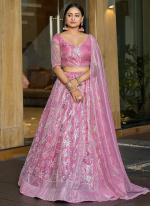 Silk Net Pink Party Wear Sequins Work Lehenga Choli